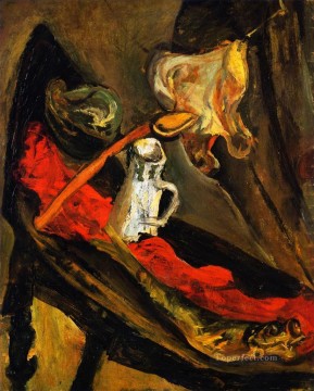  1923 Painting - still life with fish and pitcher 1923 Chaim Soutine